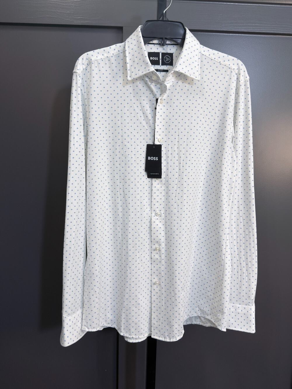 Hugo Boss Italian Performance Slim Fit Button Up Long Sleeve 15.5 30/31 NWT